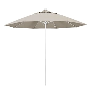 California Umbrella Venture 9' White Market Umbrella in Granite