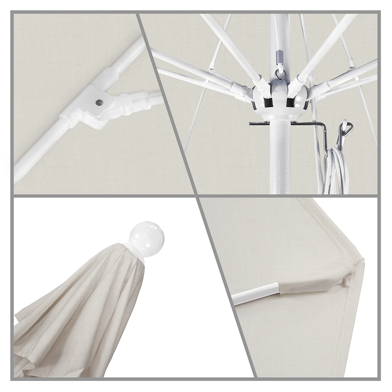 California Umbrella Venture 9' White Market Umbrella in Granite