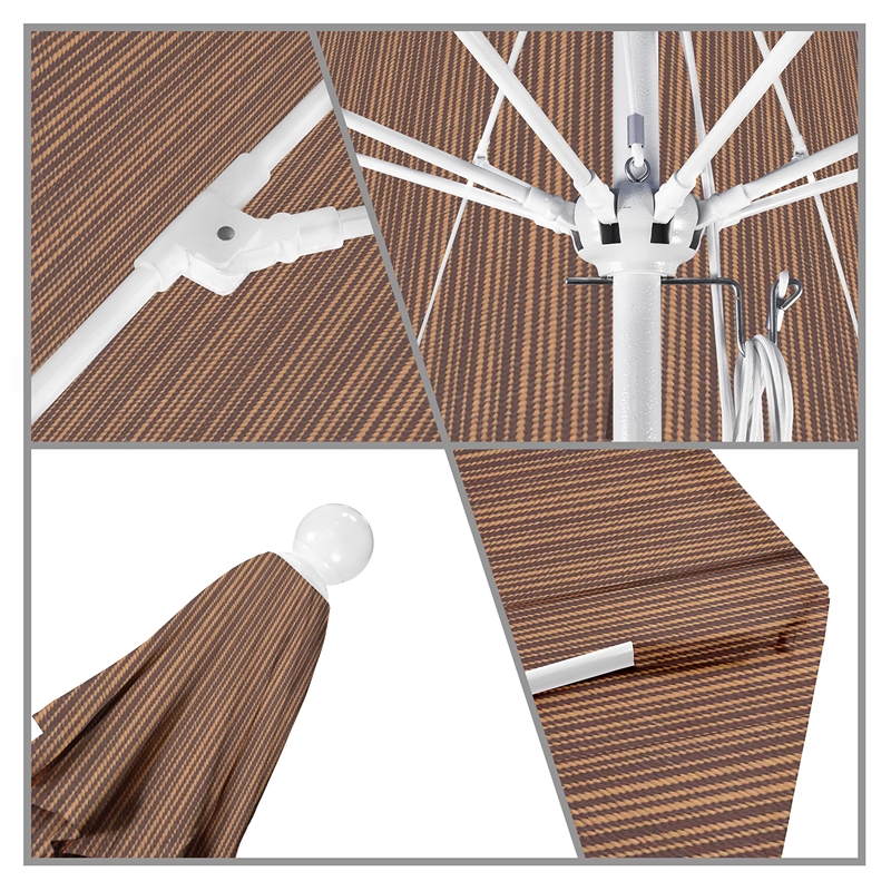 California Umbrella Venture 9' White Market Umbrella in Sequoia