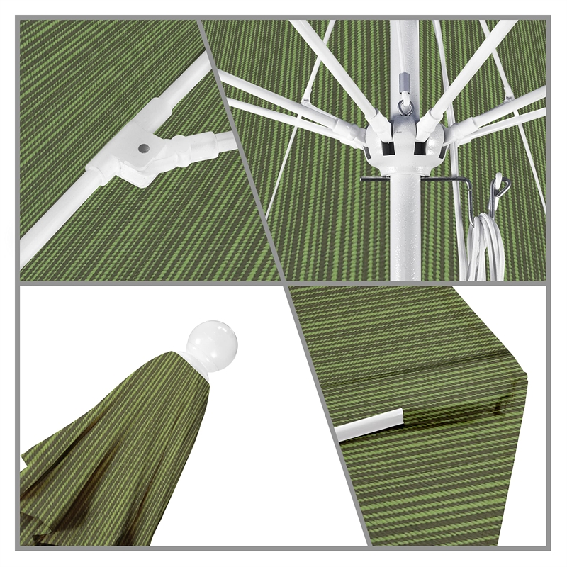 California Umbrella Venture 9' White Market Umbrella in Fern