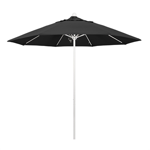 California Umbrella Venture 9' White Market Umbrella in Black