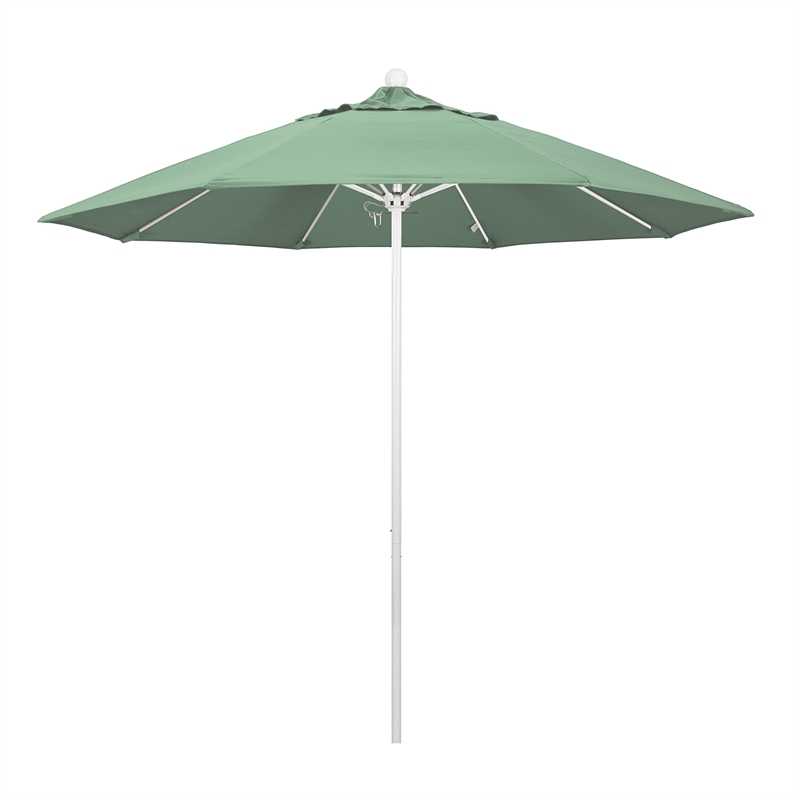California Umbrella Venture 9' White Market Umbrella in Spa