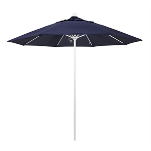 California Umbrella Venture 9' White Market Umbrella in Navy Blue