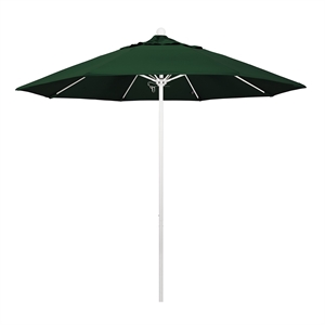 California Umbrella Venture 9' White Market Umbrella in Green