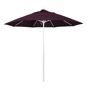 California Umbrella Venture 9' White Market Umbrella in Purple
