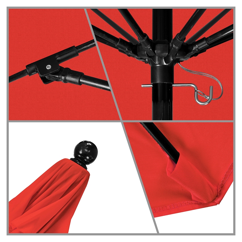 California Umbrella Oceanside 7.5' Black Market Umbrella in Red