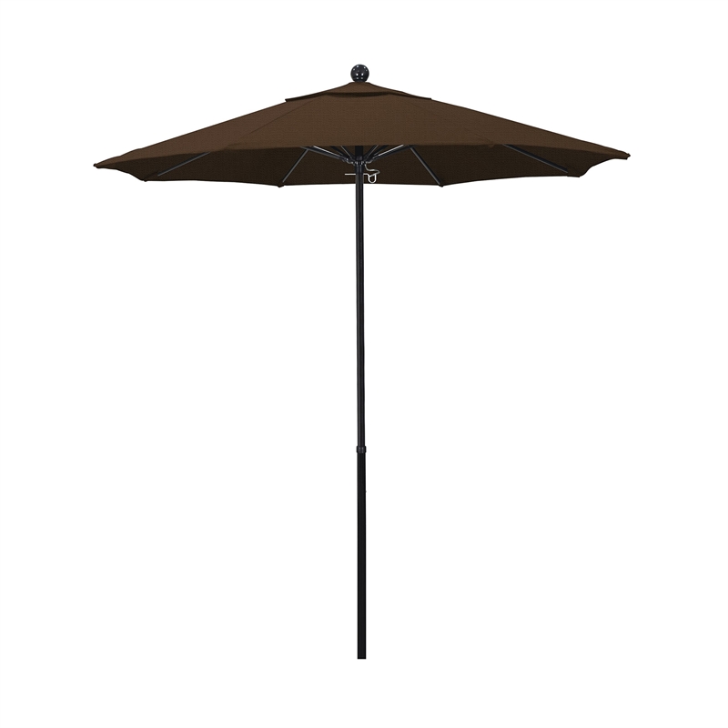 California Umbrella Oceanside 7.5' Black Market Umbrella in Teak