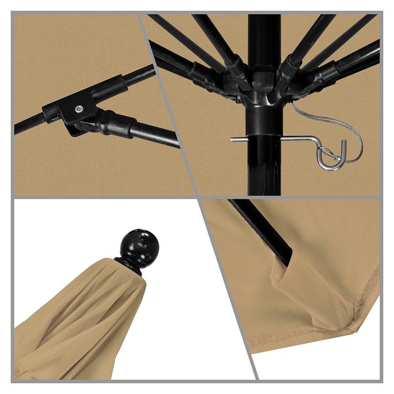 California Umbrella Oceanside 7.5' Black Market Umbrella in Straw