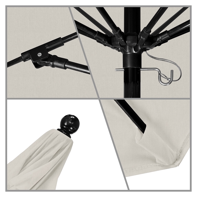 California Umbrella Oceanside 7.5' Black Market Umbrella in Granite