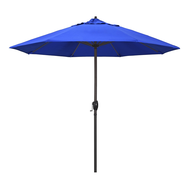 California Umbrella 9' Casa Patio Umbrella in Sun brella 1A Pacific Blue/Bronze