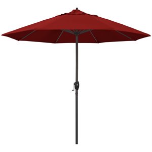 california umbrella 9' casa sunbrella tilt crank lift patio umbrella in red