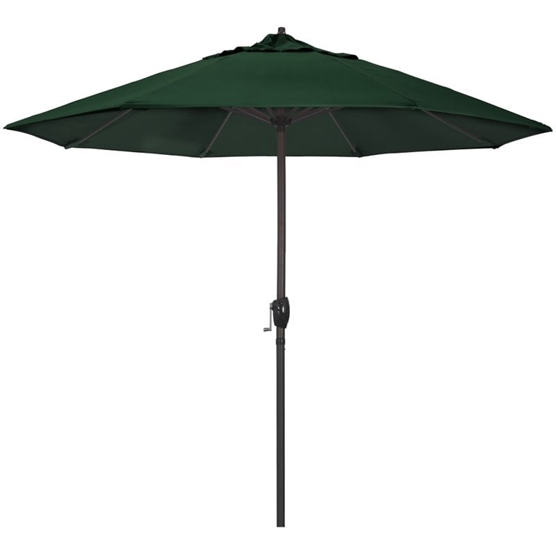 California Umbrella 9' Casa Sunbrella Tilt Crank Lift Patio Umbrella in Forest