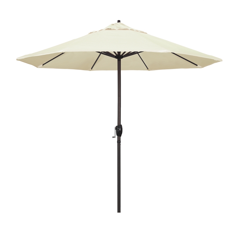 California Umbrella 9' Casa Tilt Crank Lift Patio Umbrella in Canvas