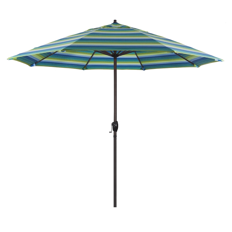 California Umbrella 9' Casa Tilt Crank Lift Patio Umbrella in Seville Seaside