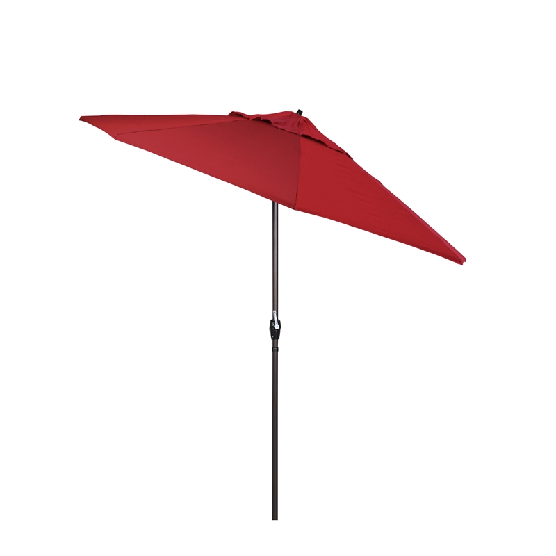 California Umbrella 9' Casa Tilt Crank Lift Patio Umbrella in Red