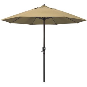 california umbrella 9' casa olefin tilt crank lift patio umbrella in champagne