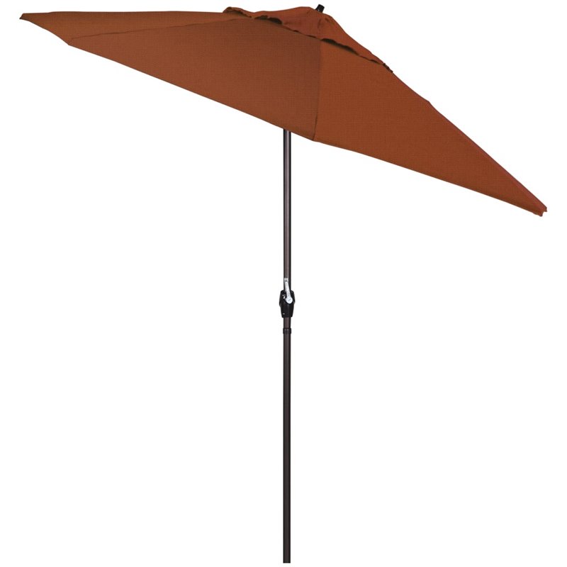 California Umbrella 9 Casa Olefin Tilt Crank Lift Patio Umbrella In Terracotta Ata908117 F69