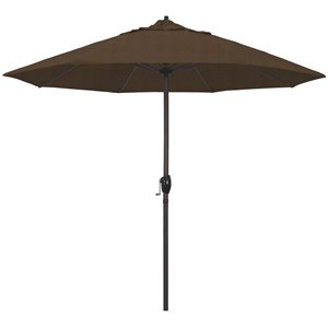 california umbrella 9' casa olefin tilt crank lift patio umbrella in teak