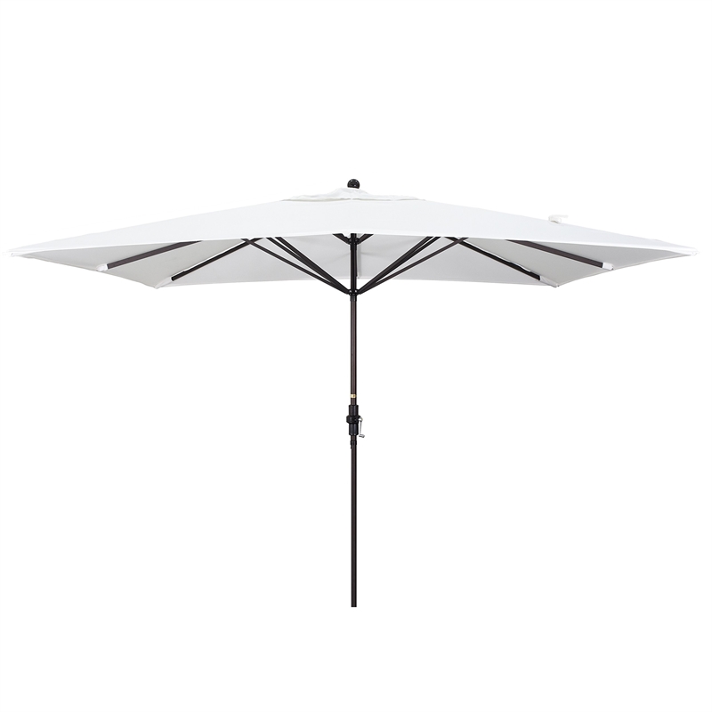 California Umbrella 11' Tahoe Series Patio Umbrella With Bronze Aluminum Pole Aluminum Ribs  Crank Lift With Sunbrella 1A Natural Fabric