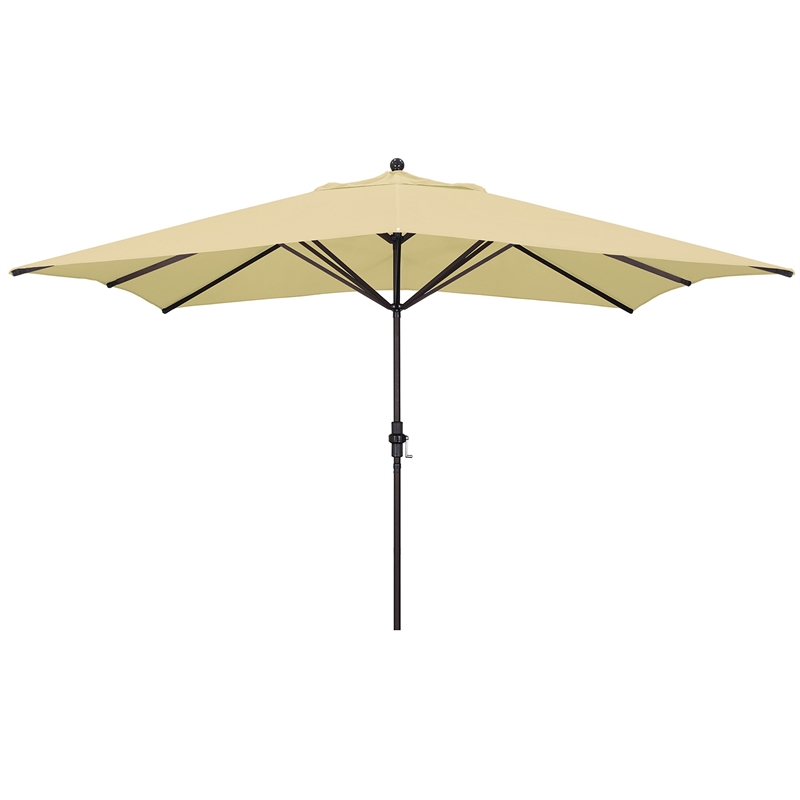 California Umbrella 11' Tahoe Series Patio Umbrella With Bronze Aluminum Pole Aluminum Ribs  Crank Lift With Sunbrella 1A Antique Beige Fabric