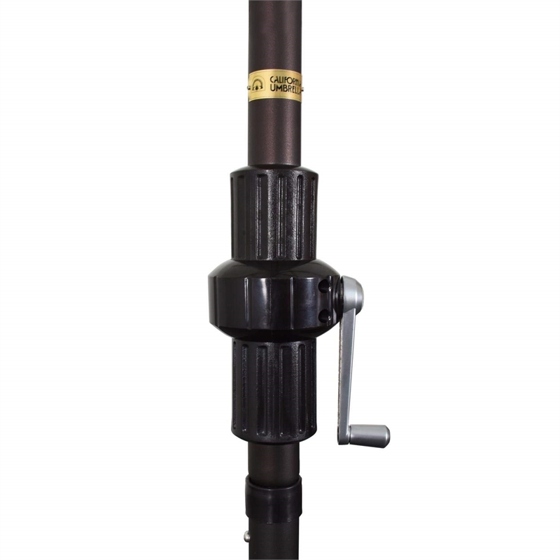 California Umbrella 11' Tahoe Series Patio Umbrella With Bronze Aluminum Pole Aluminum Ribs  Crank Lift With Sunbrella 1A Forest Green Fabric