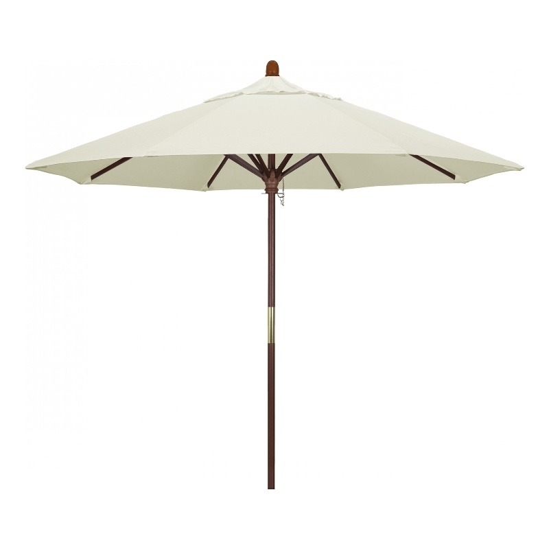 California Umbrella 9' Grove Series Patio Umbrella With Wood Pole Hardwood Ribs  Push Lift With Sunbrella 1A Canvas Fabric