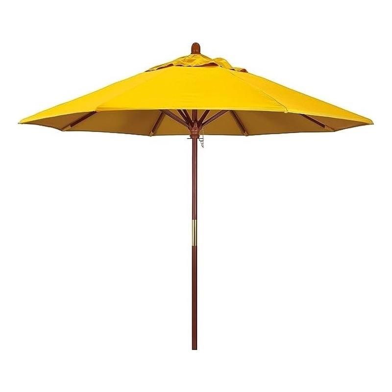 California Umbrella 9' Grove Series Patio Umbrella 1A Sunflower Yellow Fabric