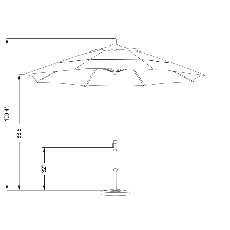 California Umbrella 11' Patio Umbrella in Pacific Blue