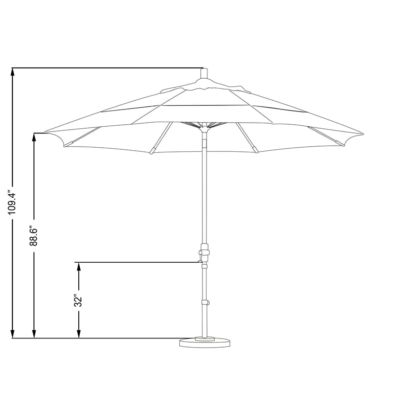 California Umbrella 11' Patio Umbrella in Heather Beige