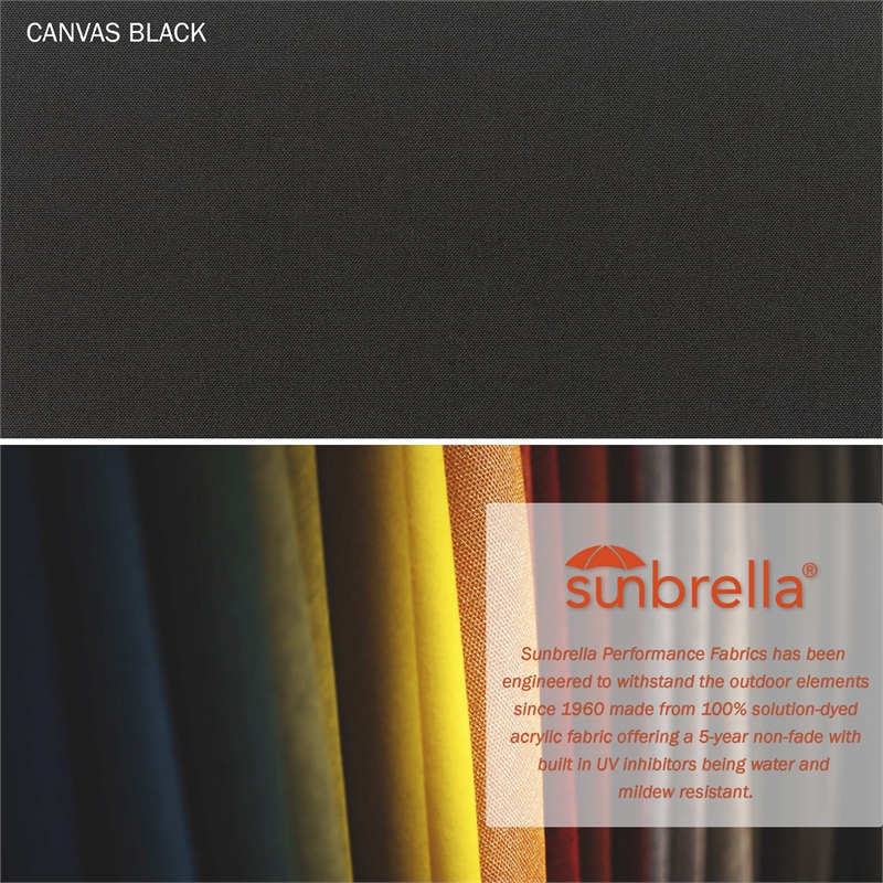 California Umbrella 9' Patio Umbrella in Sun brella 1A Black/Stone Black