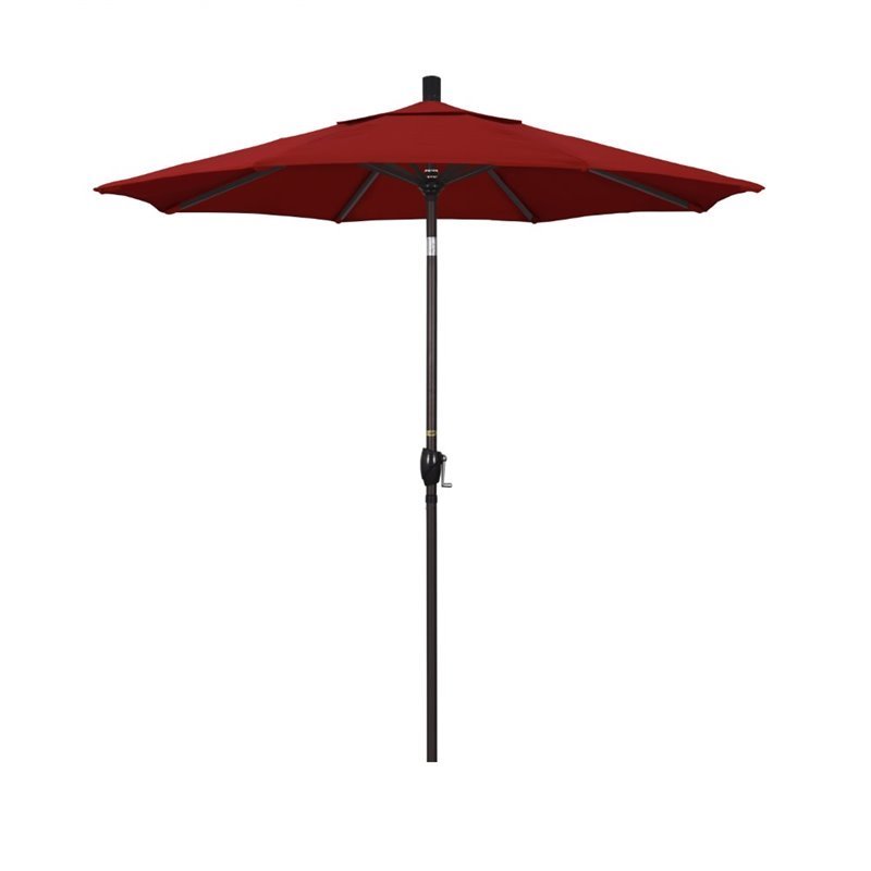 red patio umbrella