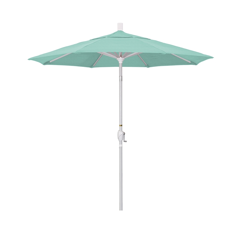 California Umbrella 7.5' Patio Umbrella in Sun brella Spectrum Mist/Matted White