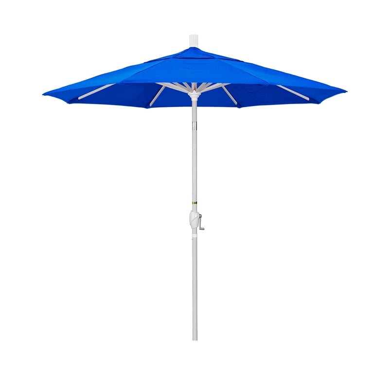 California Umbrella 7.5' Patio Umbrella in Sun brella Pacific Blue/Matted White