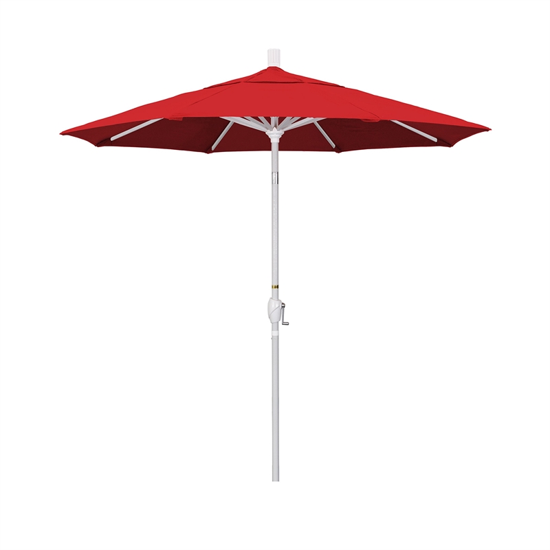 California Umbrella 7.5' Patio Umbrella in Sun brella 2A Jockey Red/Matted White