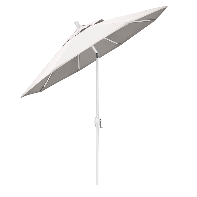 California Umbrella 7.5' Patio Umbrella in Sun brella Natural/Matted White