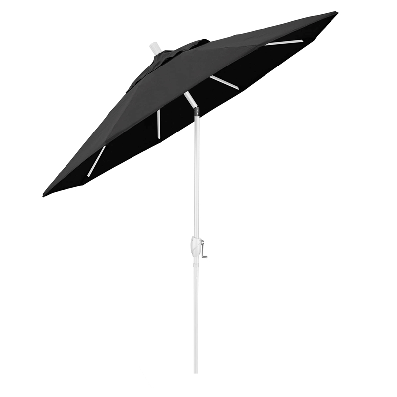 California Umbrella 7.5' Patio Umbrella in Sun brella Black/Matted White