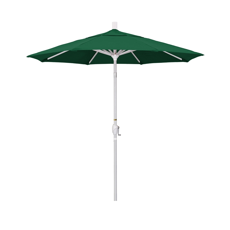 California Umbrella 7.5' Patio Umbrella in Sun brella Forest Green/Matted White