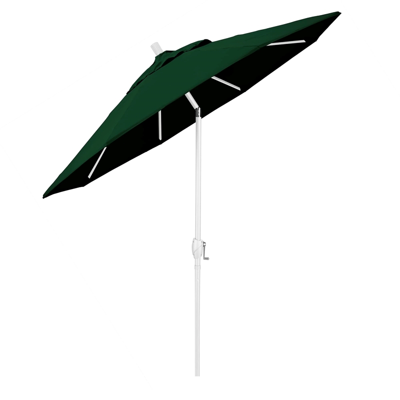 California Umbrella 7.5' Patio Umbrella in Sun brella Forest Green/Matted White