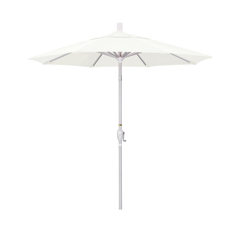 California Umbrella 7.5' Patio Umbrella in Sun brella Canvas/Matted White