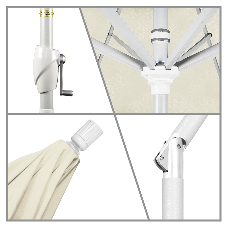 California Umbrella 7.5' Patio Umbrella in Sun brella Canvas/Matted White