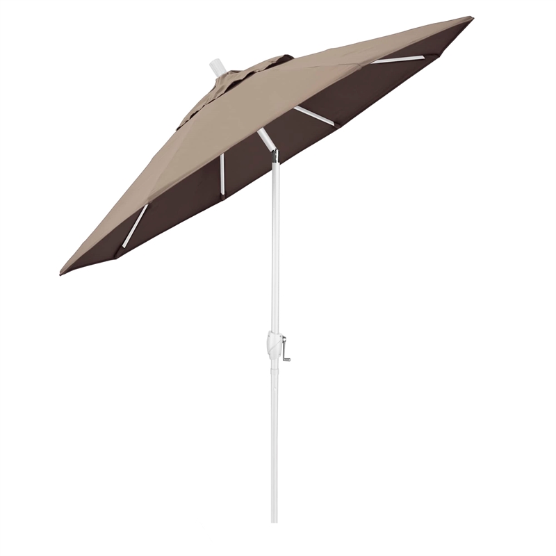 California Umbrella 7.5' Patio Umbrella in Sun brella Taupe/Matted White
