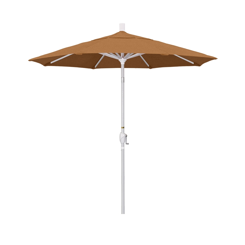 California Umbrella 7.5' Patio Umbrella in Sun brella Teak/Matted White