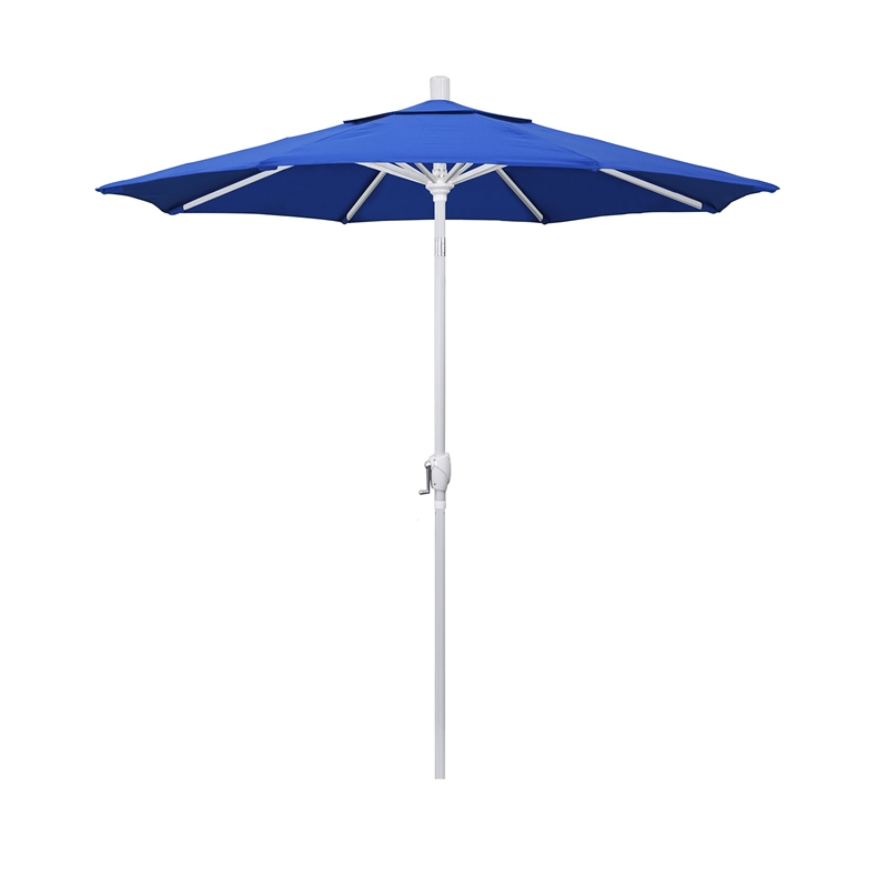 California Umbrella 7.5' Patio Umbrella in Olefin Royal Blue/Matted White