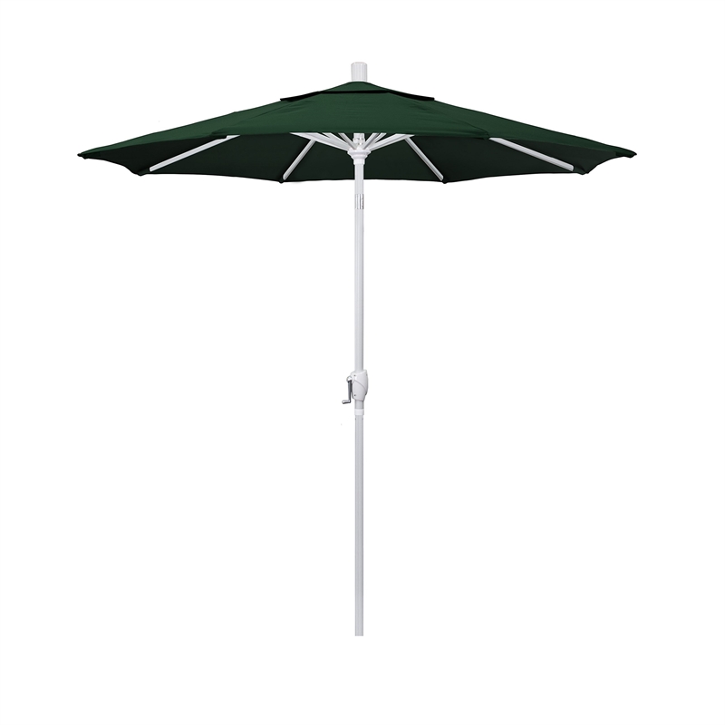 California Umbrella 7.5' Patio Umbrella in Olefin Hunter Green/Matted White
