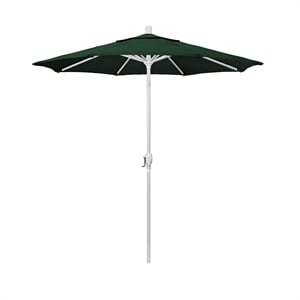 California Umbrella 7.5' Patio Umbrella in Olefin Hunter Green/Matted White