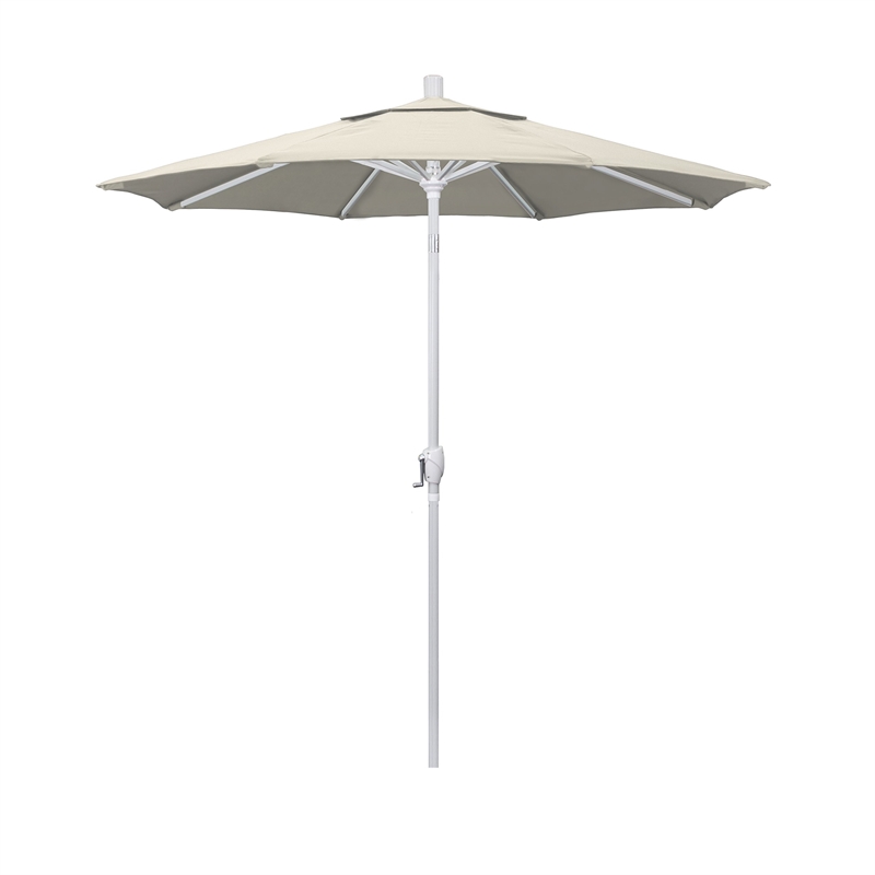 California Umbrella 7.5' Patio Umbrella in Olefin Antique Beige/Matted White
