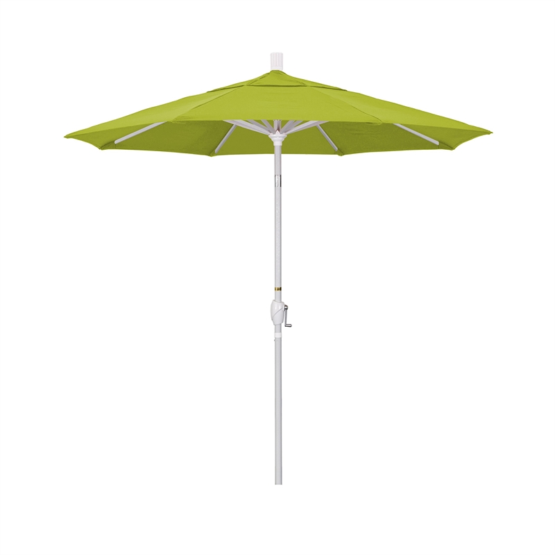 California Umbrella 7.5' Patio Umbrella in Olefin Kiwi/Matted White