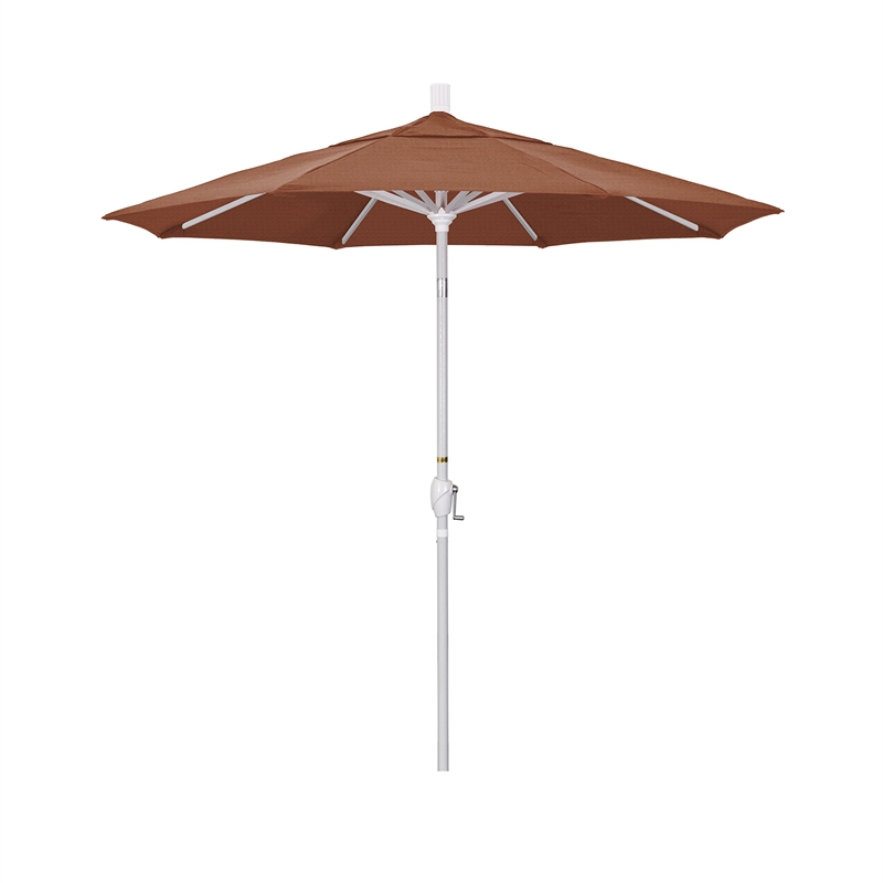 California Umbrella 7.5' Patio Umbrella in Olefin Terracotta/Matted White