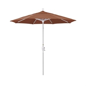 California Umbrella 7.5' Patio Umbrella in Olefin Terracotta/Matted White