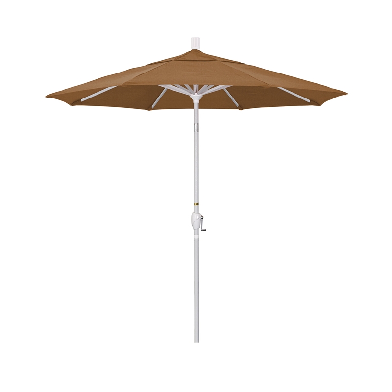 California Umbrella 7.5' Patio Umbrella in Olefin Teak/Matted White